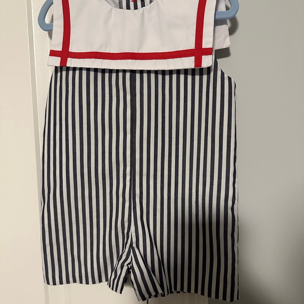 The Beaufort Bonnet Company red white and blue jonjon 12-18mo